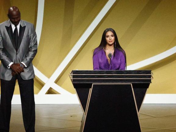 Kobe Bryant’s widow Vanessa gave a heartfelt Speech on behalf of her Late great now Hall-Of Famer husband